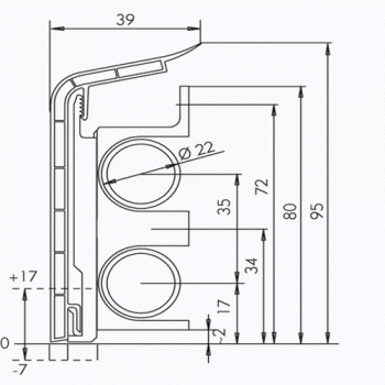 Heizrohrleiste 90mm Alu, 2 Meter Heizrohrleiste 90mm Alu, 2 Meter