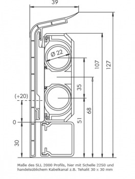 Heizrohrverkleidungsleiste 124mm eiche hell