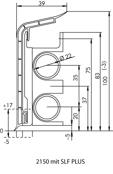 Heizrohrleiste 90mm mit Bodendichtlippe grau