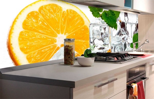 Küchenrückwand Folie Zitrone und Eis