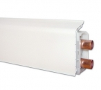 Heizrohrleiste 90mm mit Bodendichtlippe weiss